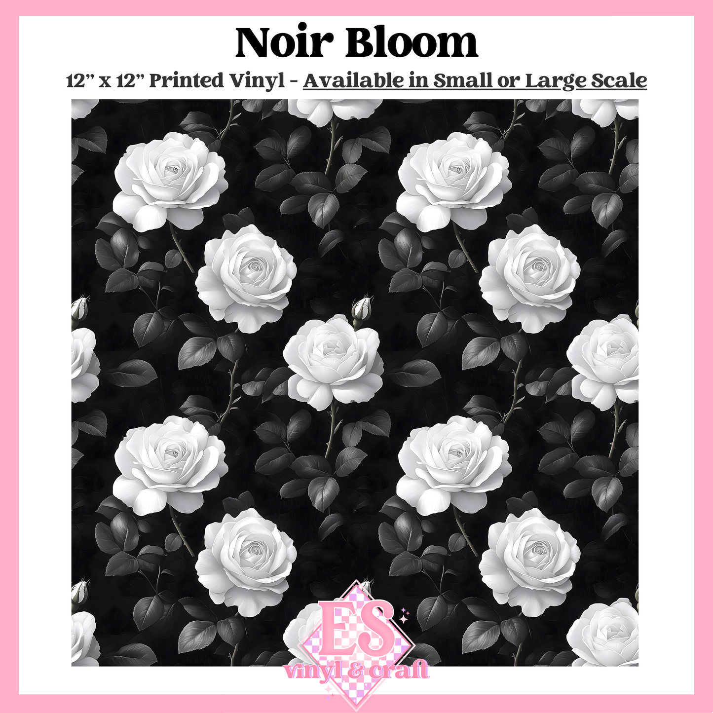 Noir Bloom - Small or Large Scale Options - 12" x 12" Sheet image 0