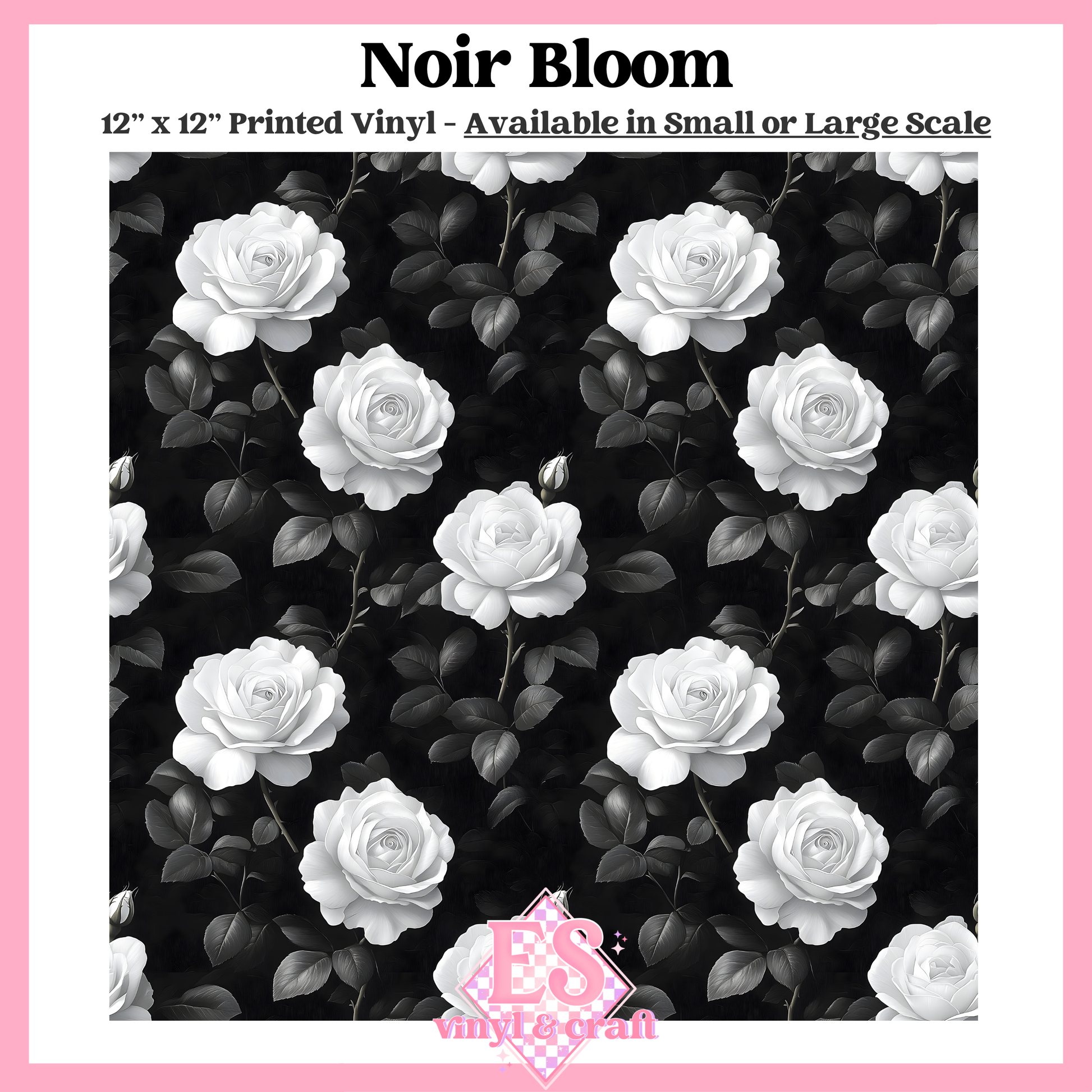 Noir Bloom - Small or Large Scale Options - 12" x 12" Sheet image 0