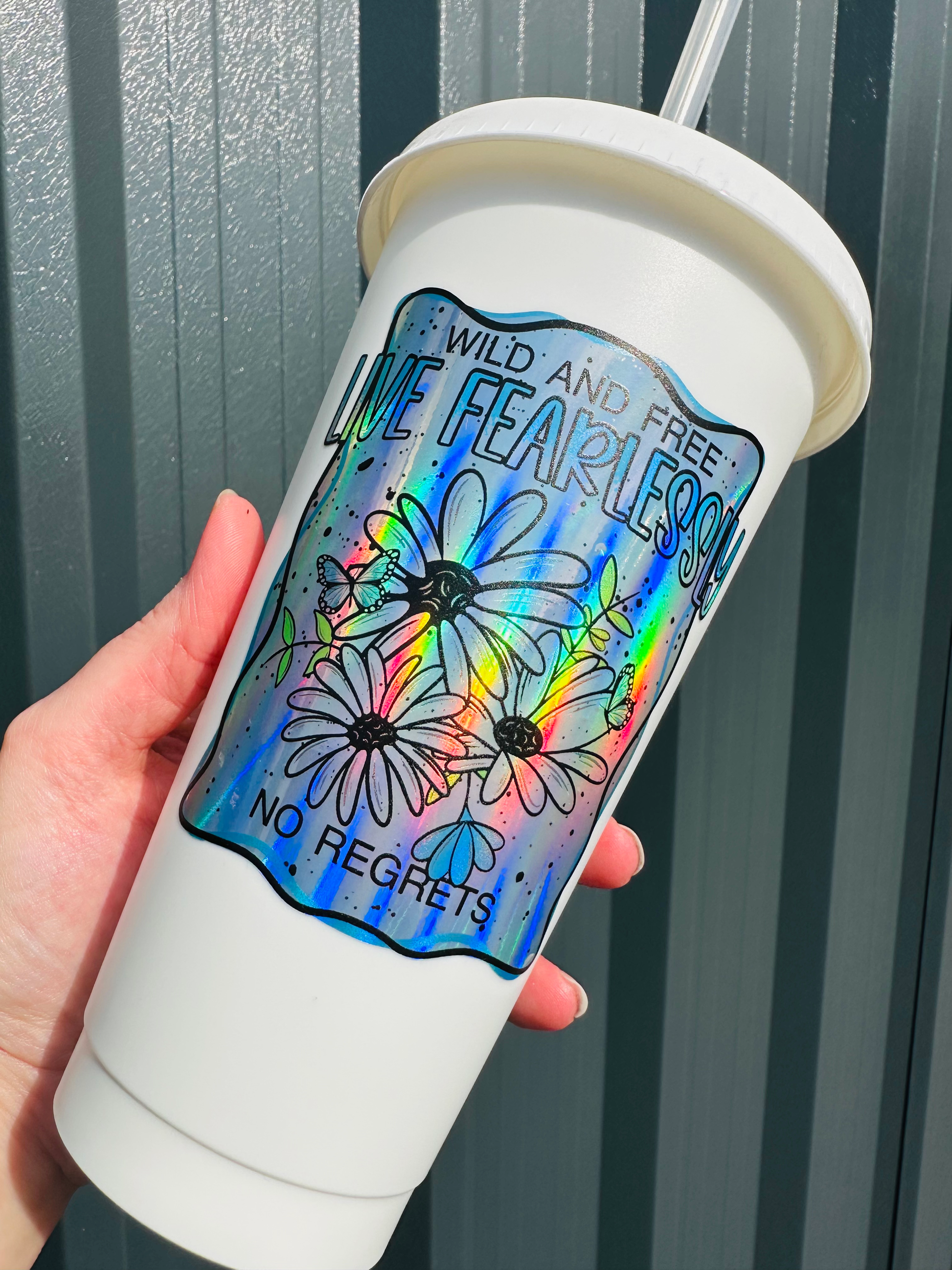 Holographic Decals Printed on Teckwrap Holographic Rainbow Silver image 4