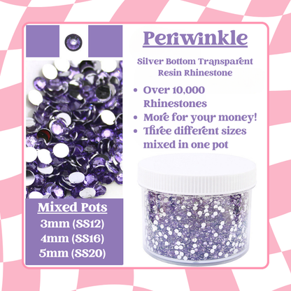 Rhinestone Mixed Pots - Silver Bottom Transparent Series (3mm, 4mm, 5mm) 100g image 3
