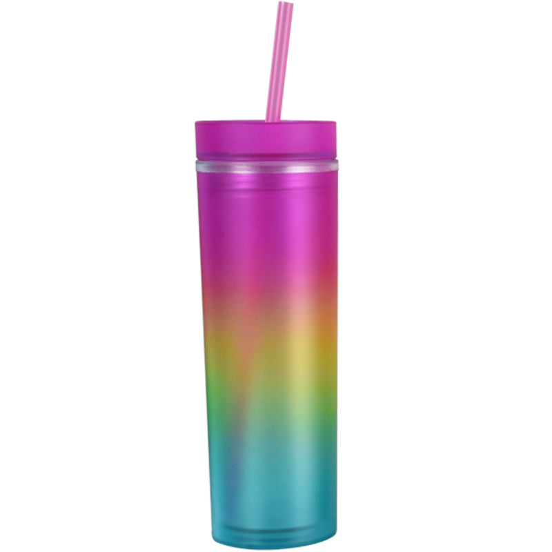 Rainbow Skinny Tumblers Double Wall 16oz image 1