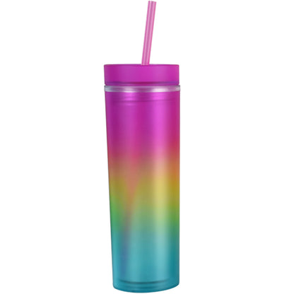 Rainbow Skinny Tumblers Double Wall 16oz image 1