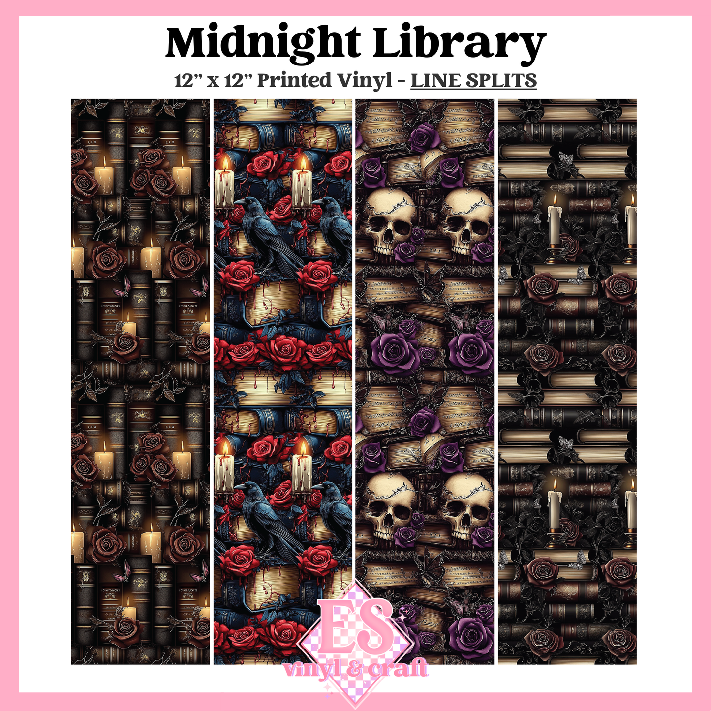 Midnight Library - Line Split - 12" x 12" Sheet image 0
