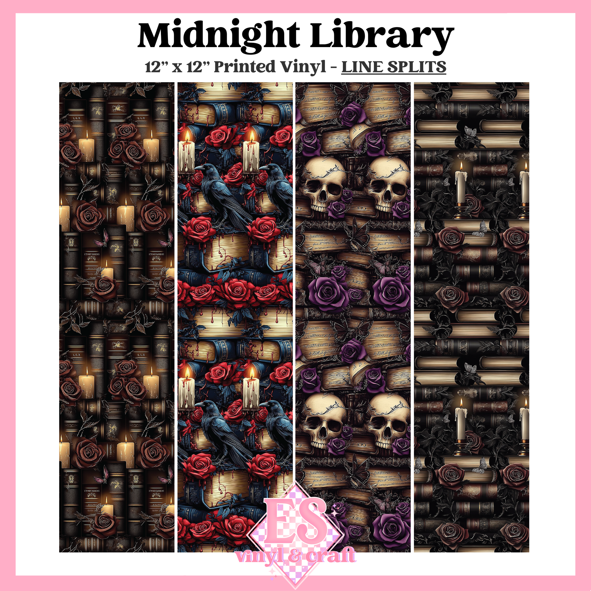 Midnight Library - Line Split - 12" x 12" Sheet image 0