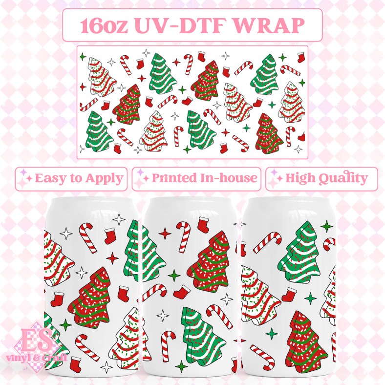 Christmas - 16oz Beer Can / Libbey UV-DTF Transfers image 8