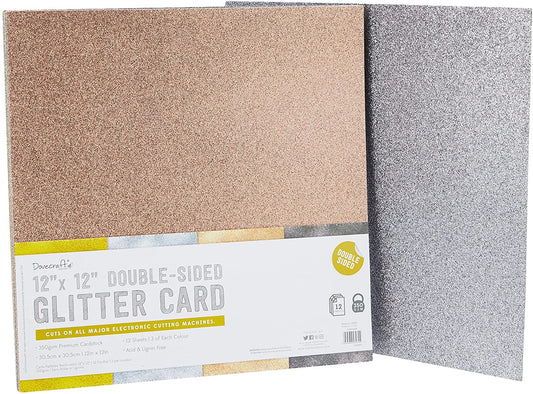 Dovecraft Essentials  12" x 12" Double Sided Glitter Bumper Pack Metallics image 0