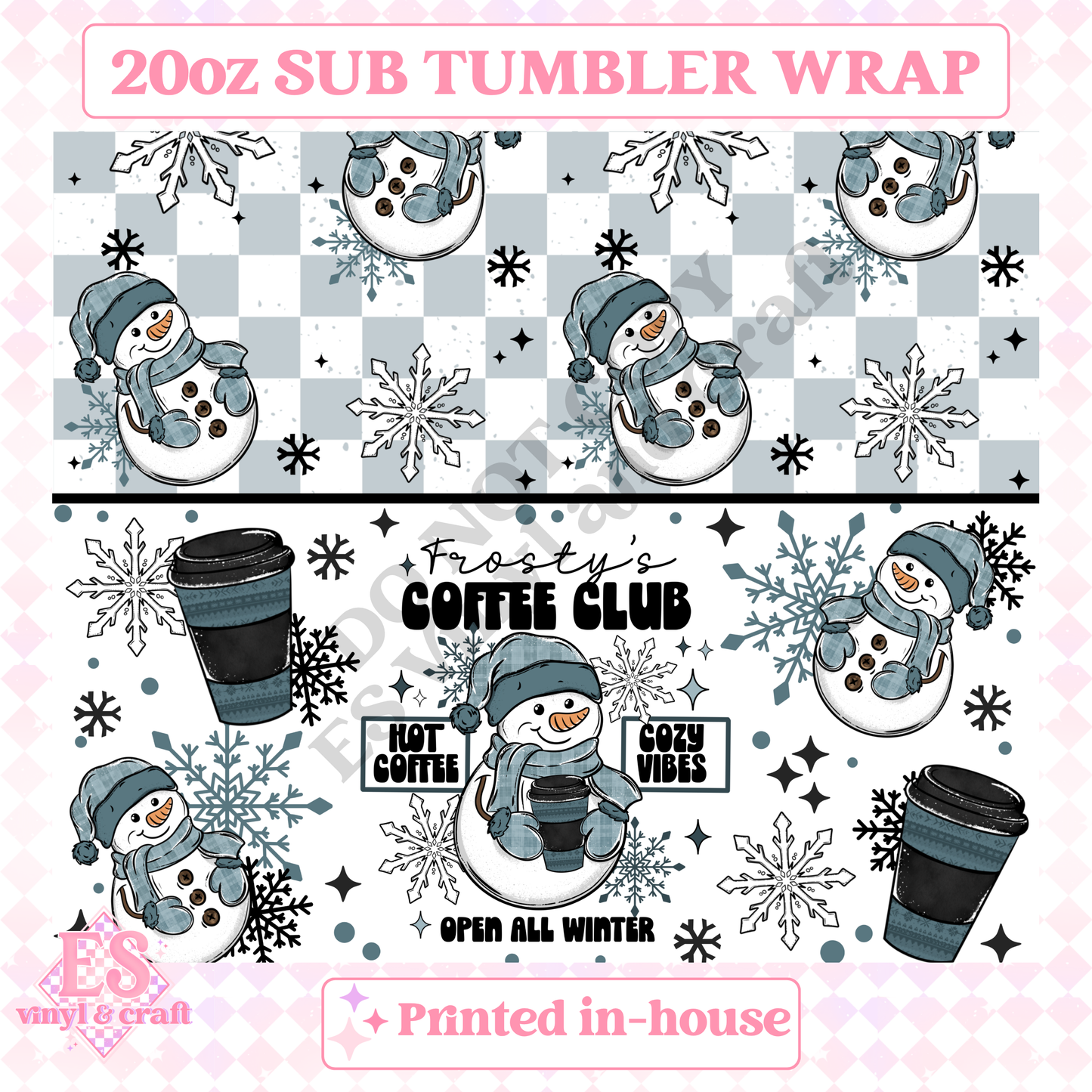 Frosty's Coffee Club - Full 20oz Tumbler Sublimation Print image 1