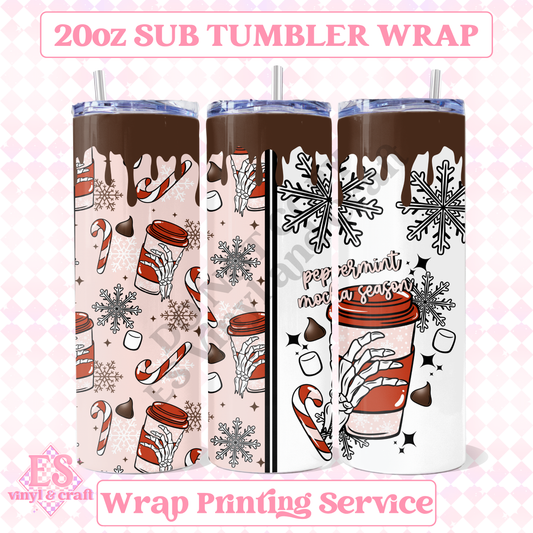 Peppermint Mocha Season - Full 20oz Tumbler Sublimation Print image 0