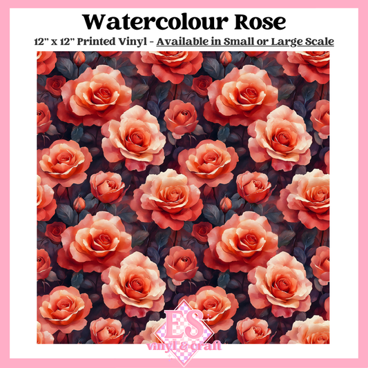 Watercolour Rose - Small or Large Scale Options - 12" x 12" Sheet image 0