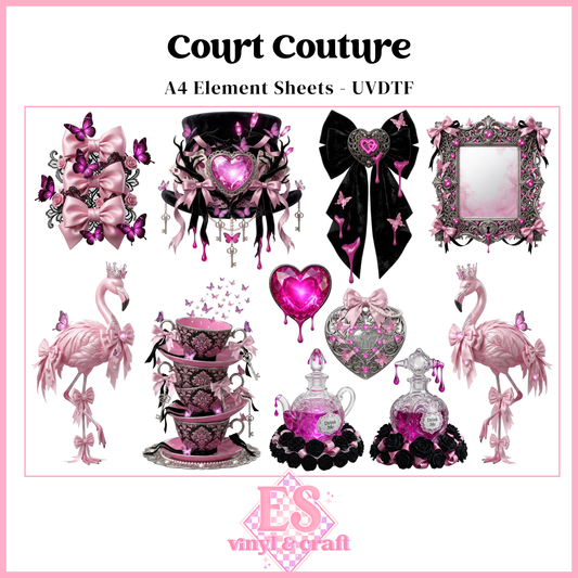 Court Couture - UVDTF Element Sheet (A4 Sheet)