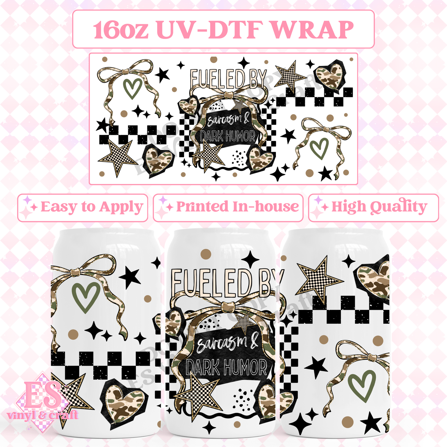 Sarcasm Dark Humour - 16oz Beer Can / Libbey UV-DTF image 0