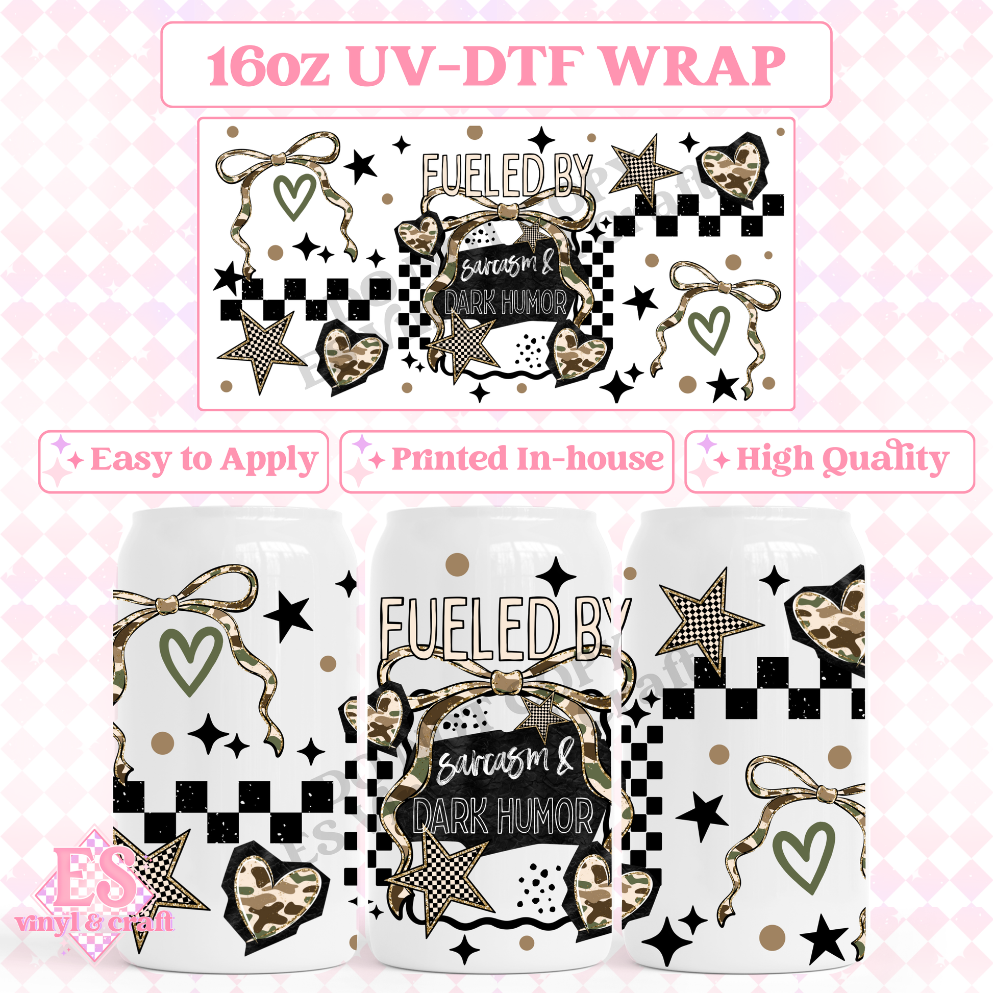 Sarcasm Dark Humour - 16oz Beer Can / Libbey UV-DTF image 0