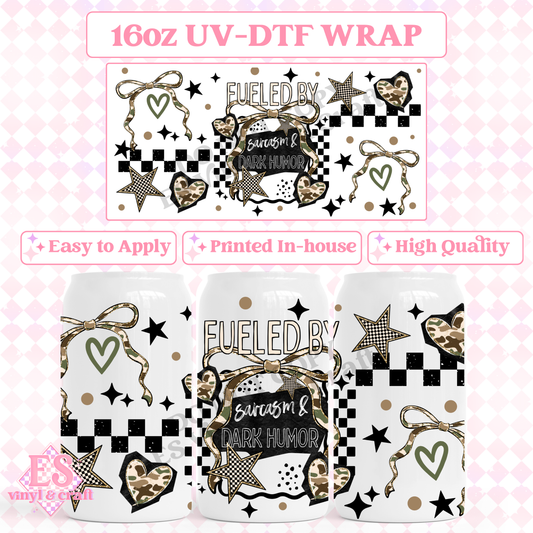 Sarcasm Dark Humour - 16oz Beer Can / Libbey UV-DTF image 0