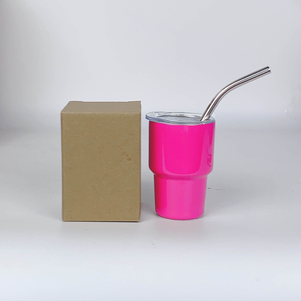 2oz Mini Double Wall Shot Tumblers with Lid and Metal Straw image 2