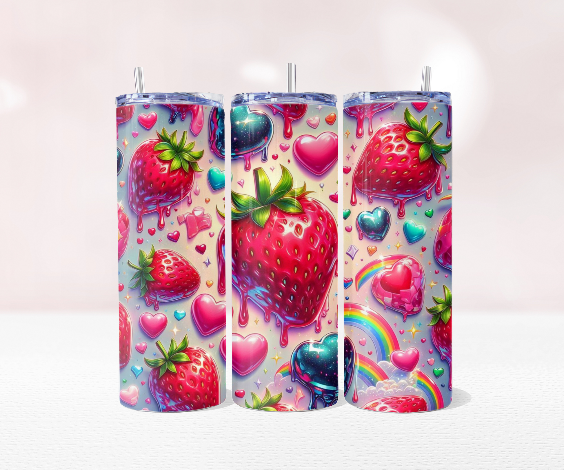 Strawberries - Full 20oz Tumbler Sublimation Ready To Print image 9