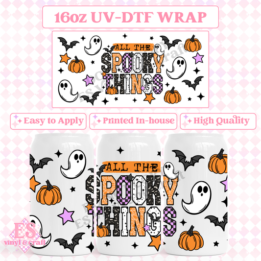 All The Spooky Things - 16oz Beer Can / Libbey UV-DTF Transfer image 0
