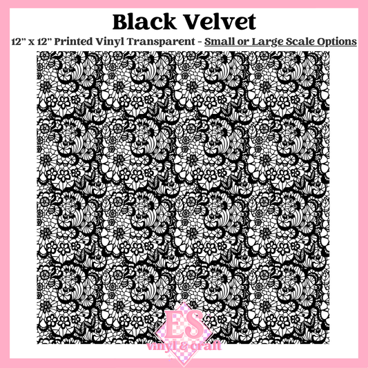 Black Velvet Transparent - Small or Large Scale Options - 12" x 12" Sheet image 0