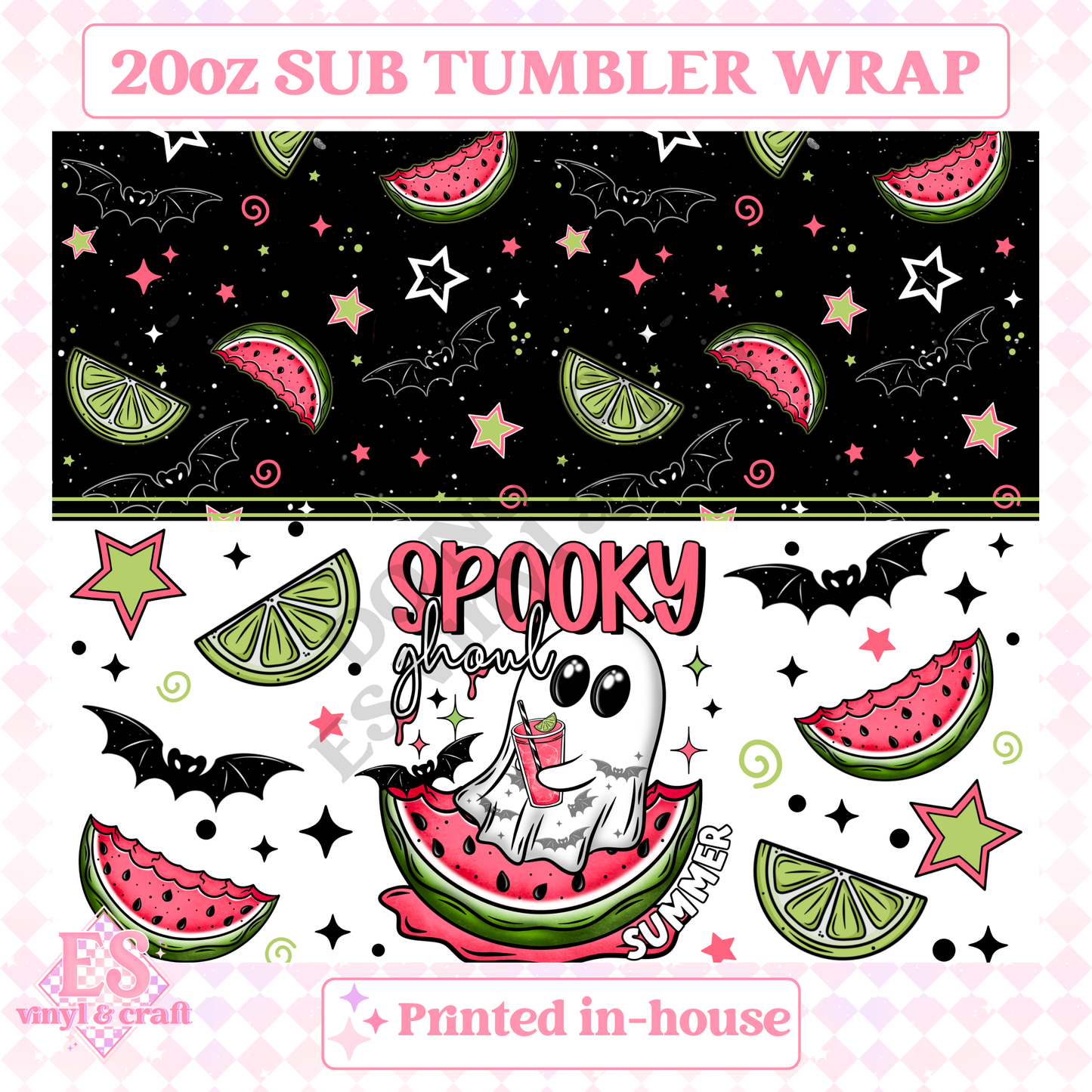 Spooky Ghoul - Full 20oz Tumbler Sublimation Print image 1