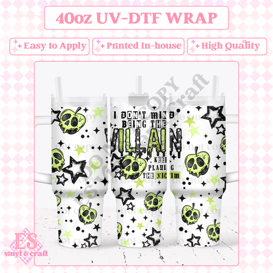 Villain - 40oz Tumbler Wraps - UV-DTF (Top & Bottom) image 0