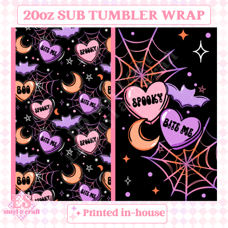 Spooky Valentines - Full 20oz Tumbler Sublimation Ready Print image 1