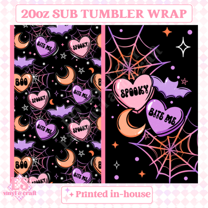 Spooky Valentines - Full 20oz Tumbler Sublimation Ready Print image 1