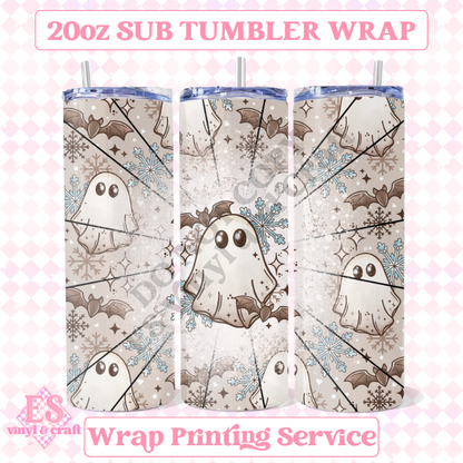 Winter Ghost - Full 20oz Tumbler Sublimation Ready Print image 0