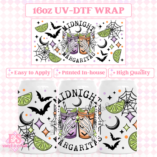 Midnight Margs for Light Glass - 16oz Beer Can / Libbey UV-DTF Transfer image 0