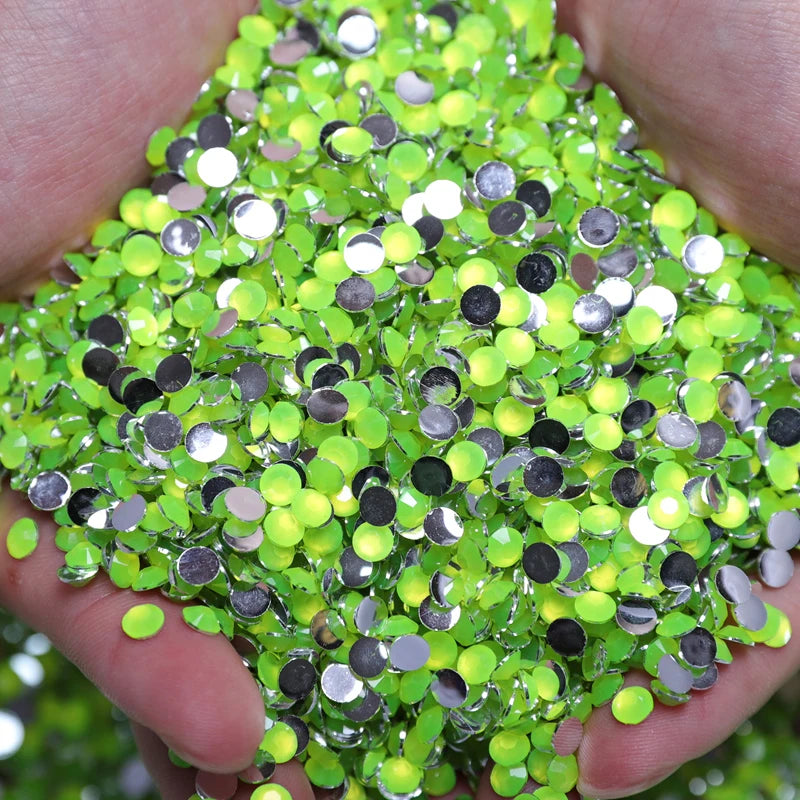 Neon Yellow - Neon Resin Rhinestones (3mm, 4mm & 5mm) image 0