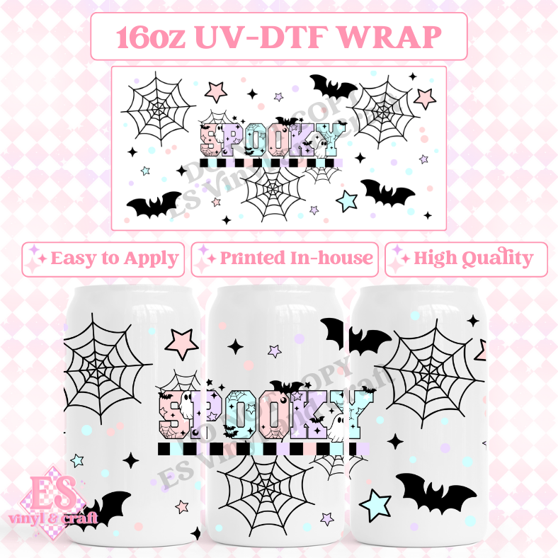 Spooky - 16oz Beer Can / Libbey UV-DTF image 0