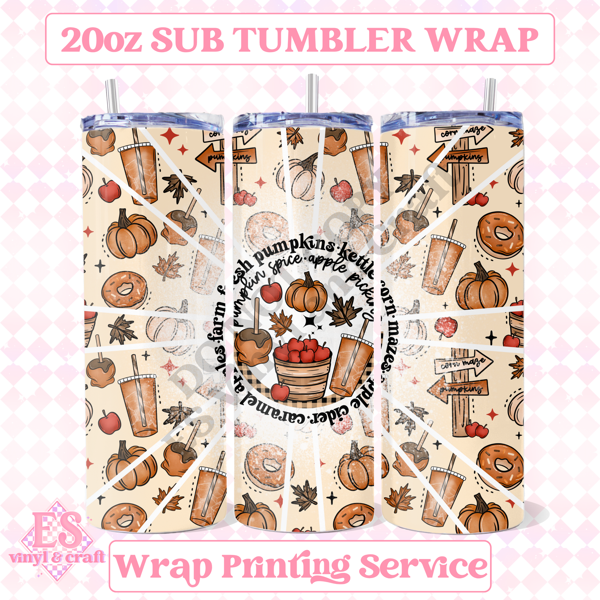 Halloween Circle - Full 20oz Tumbler Sublimation Print image 0