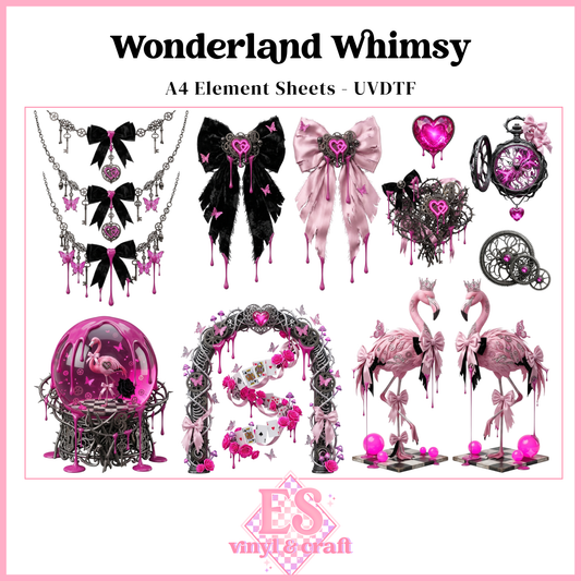 Wonderland Whimsy - UVDTF Element Sheet (A4 Sheet)