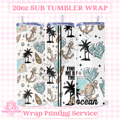 By the Ocean - Full 20oz Tumbler Sublimation Print image 0