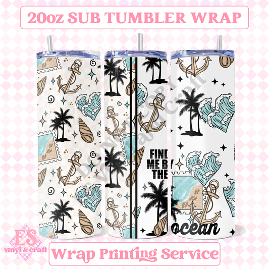 By the Ocean - Full 20oz Tumbler Sublimation Print image 0