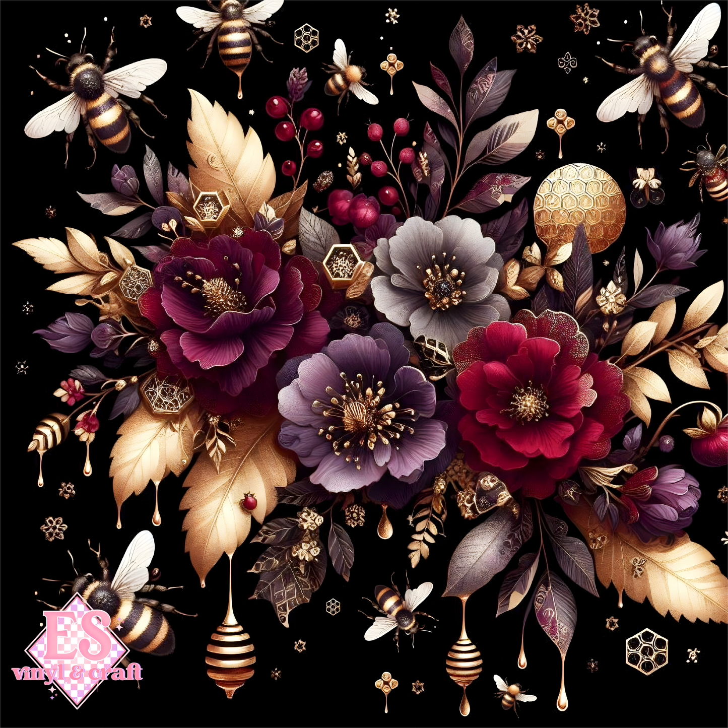 Nocturnal Honey Garden Collection - Section 1 - 12" x 12" Sheet image 1
