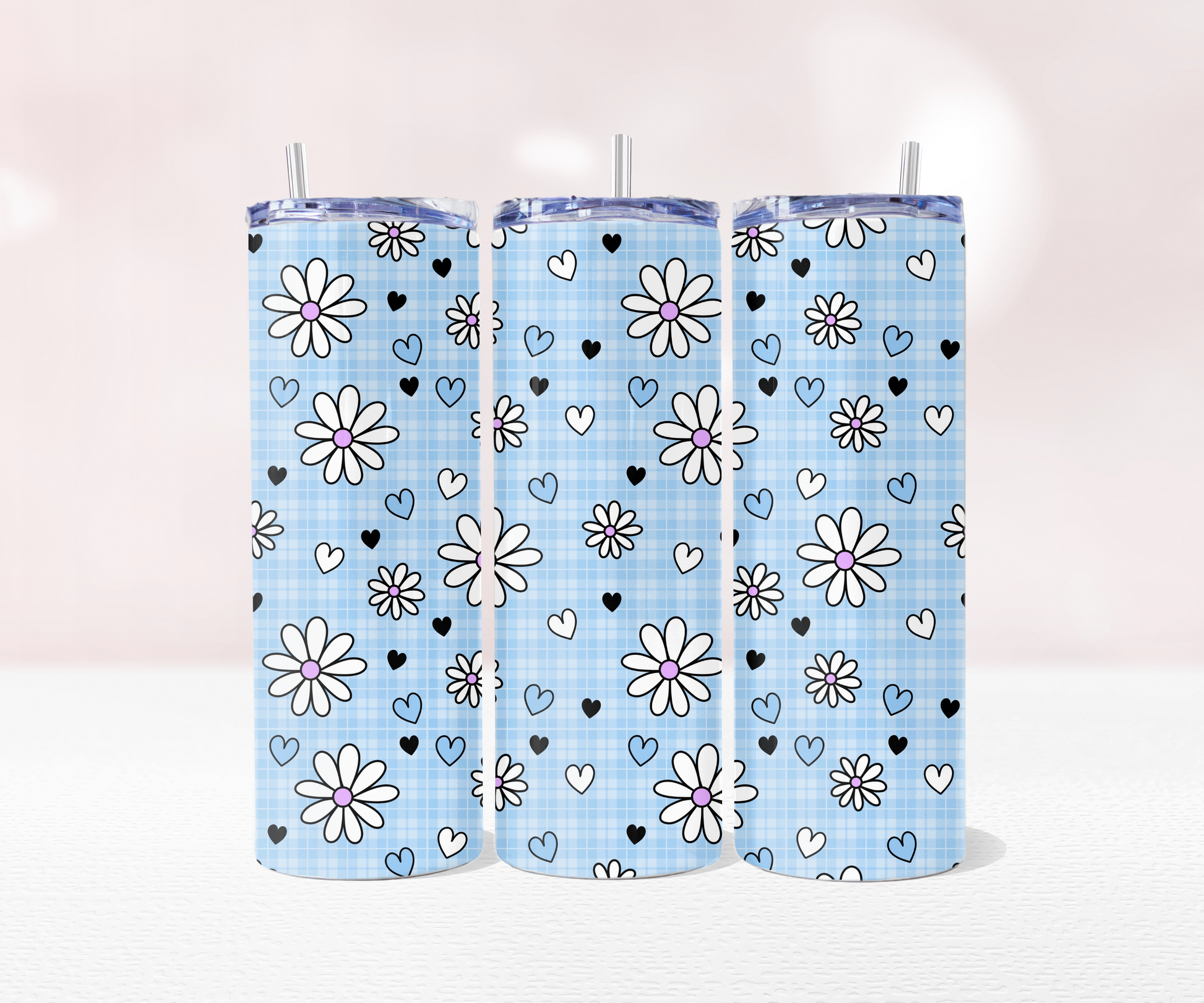 Daisy Seamless - Full 20oz Tumbler Sublimation Ready To Press Wrap image 5