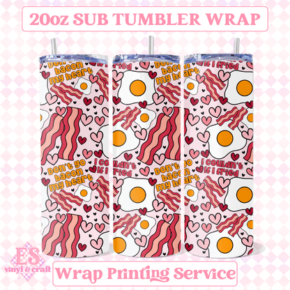 Don't Go Bacon My Heart (Seamless) - Full 20oz Tumbler Sublimation Print image 0