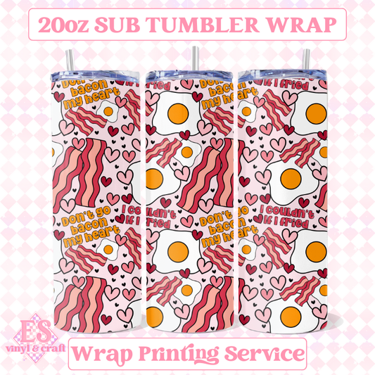 Don't Go Bacon My Heart (Seamless) - Full 20oz Tumbler Sublimation Print image 0