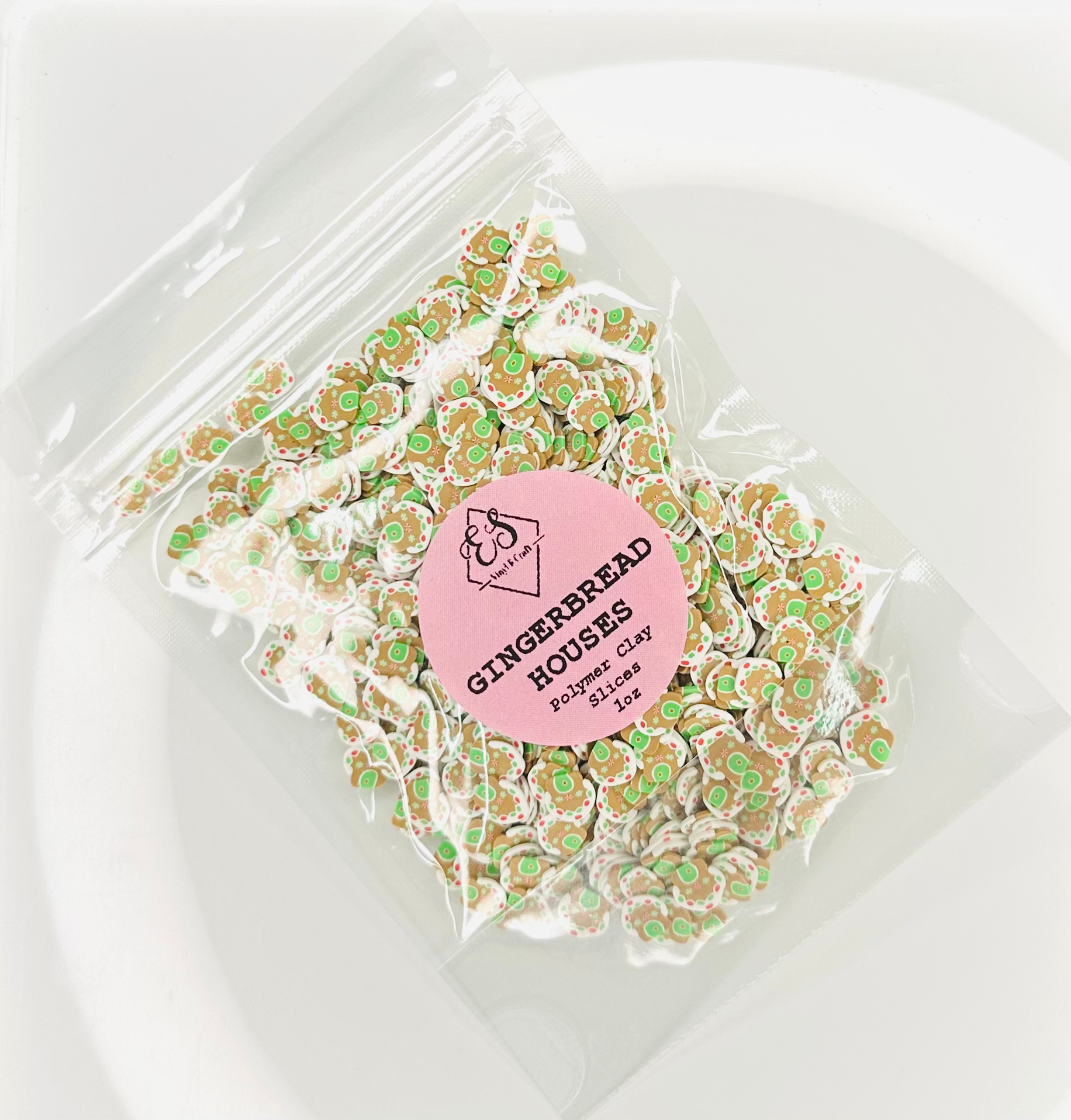 Gingerbread Houses - Polymer Clay Slices image 0
