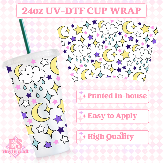 Midnight Rain - UVDTF 24oz Cold Cup Wrap image 0