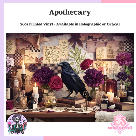 Apothecary - 20oz Printed Tumbler Self Adhesive Vinyl image 0