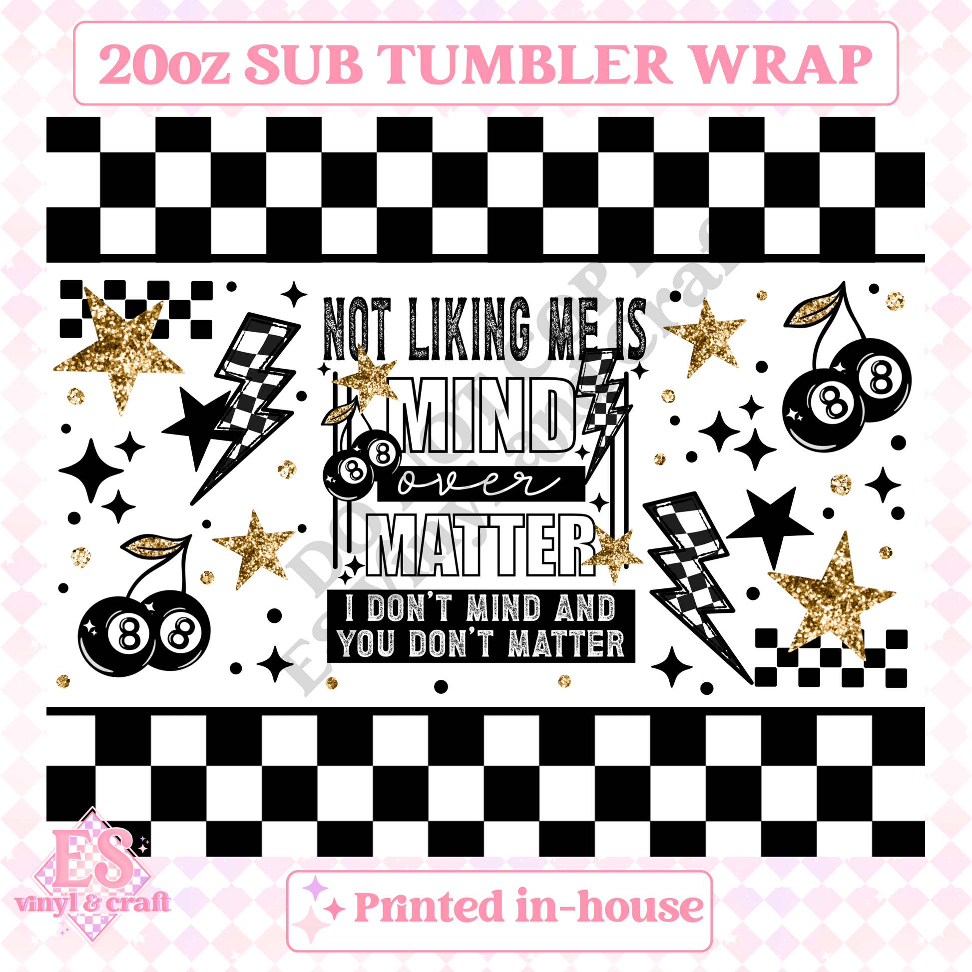 Mind Over Matter - Full 20oz Tumbler Sublimation Print image 1