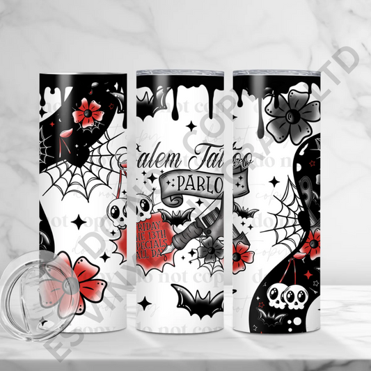 Salem Tattoo Parlor - Full 20oz Tumbler Sublimation Ready To Print image 0