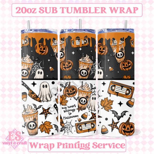 My Heart Belongs to Halloween - Full 20oz Tumbler Sublimation Print image 0