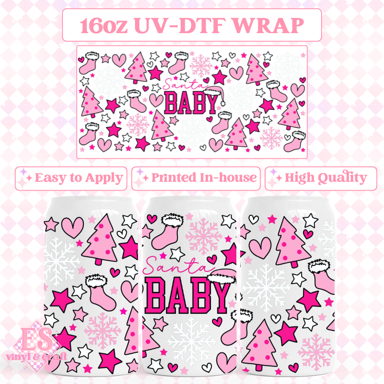 Santa Baby - UVDTF 16oz Libbey Can Wrap image 0
