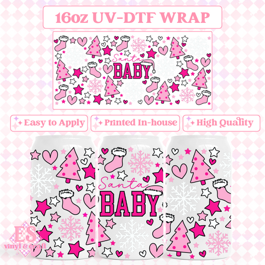 Santa Baby - UVDTF 16oz Libbey Can Wrap image 0