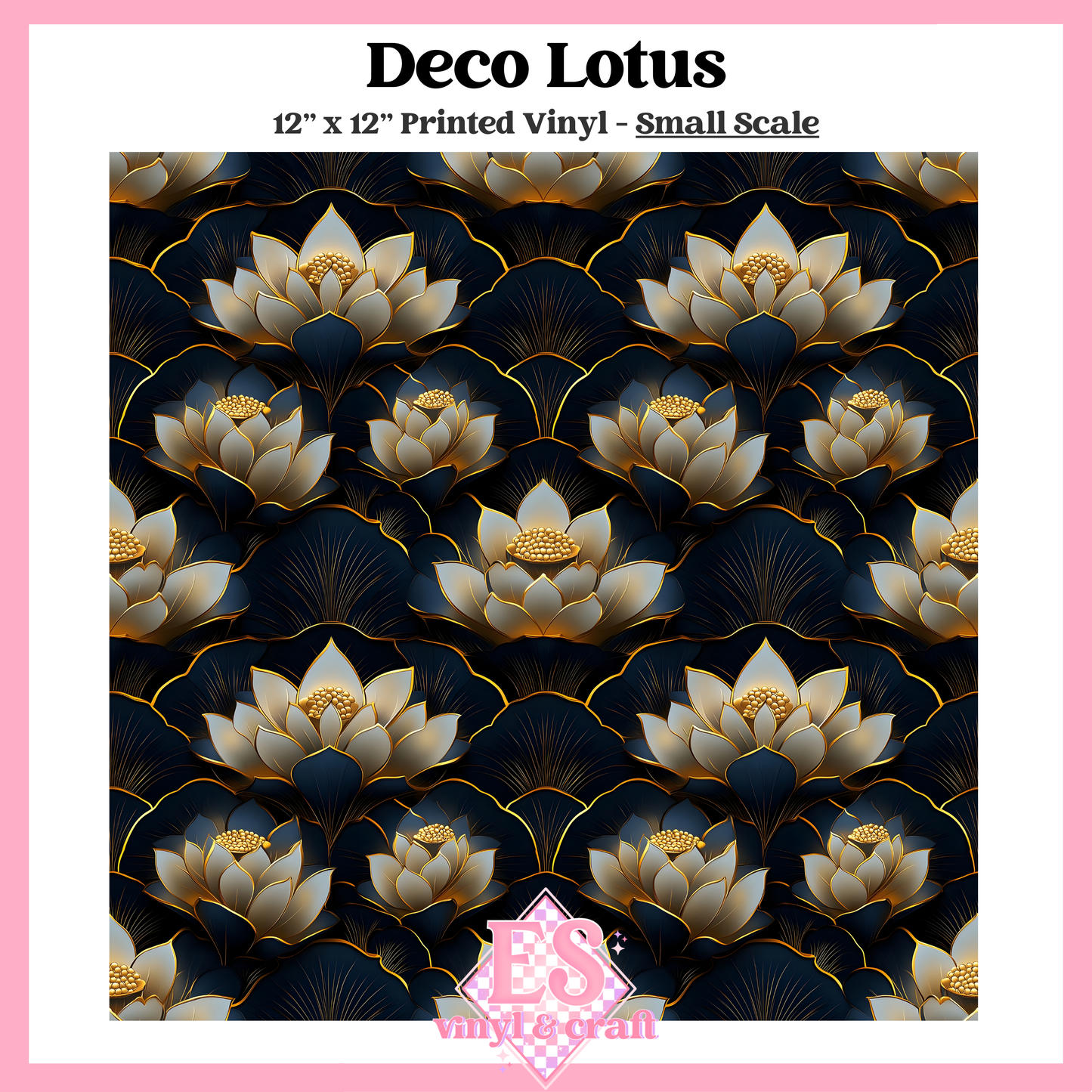 Deco Lotus - Small or Large Scale Options - 12" x 12" Sheet image 1