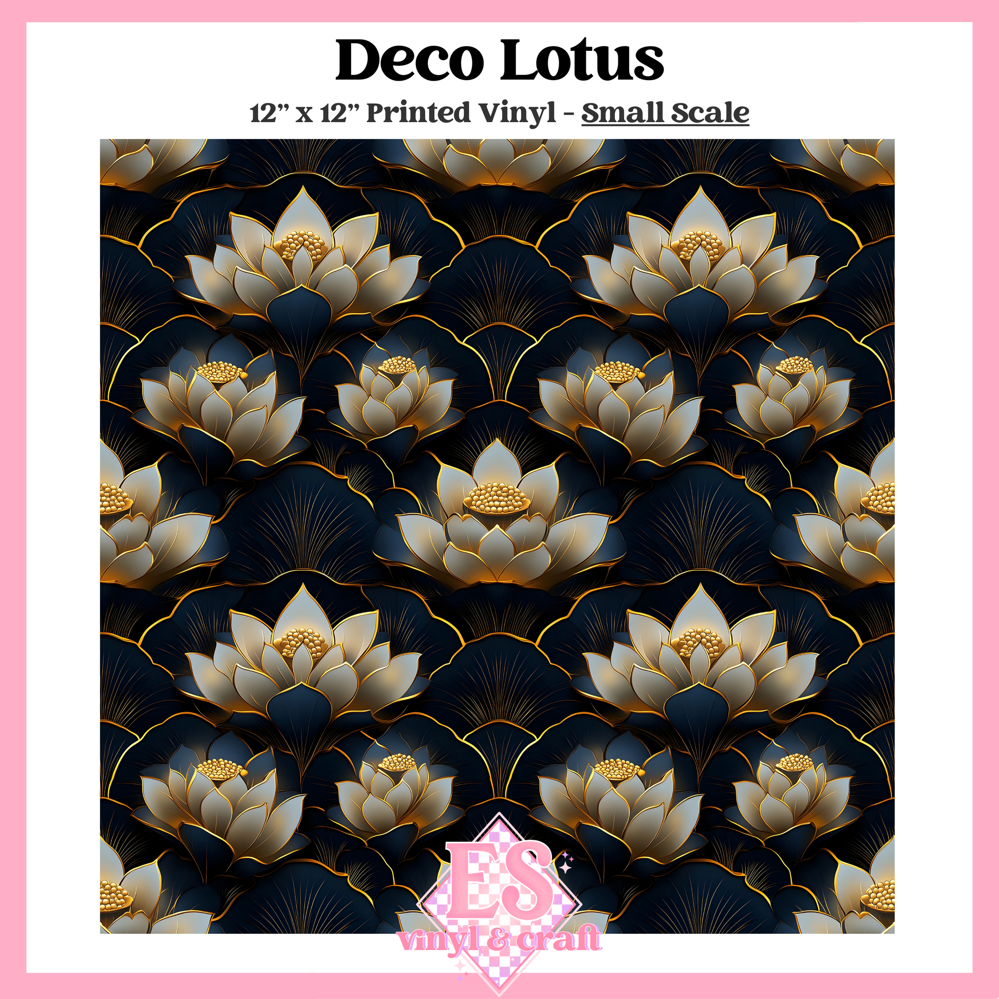Deco Lotus - Small or Large Scale Options - 12" x 12" Sheet image 1