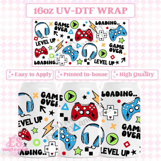 Gamer - 16oz Beer Can / Libbey UV-DTF Transfer image 0