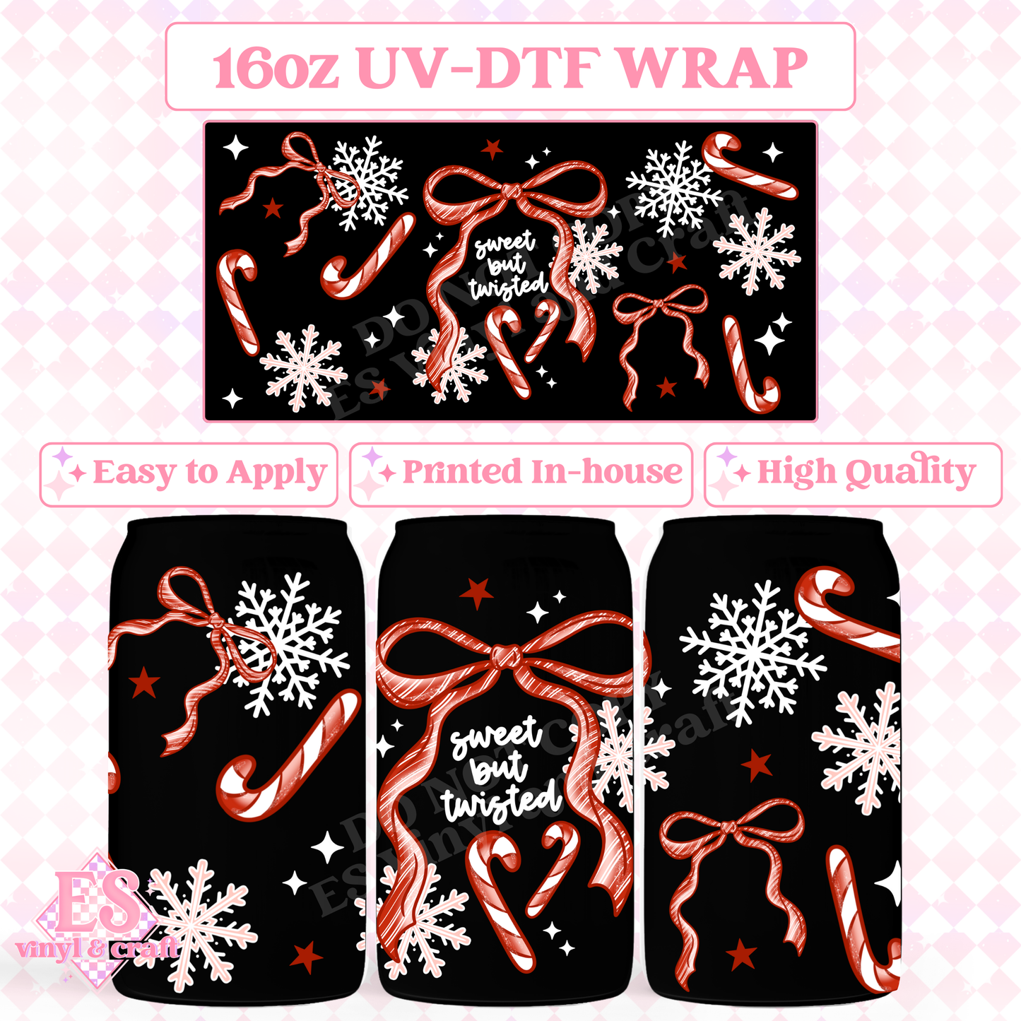 Sweet But Twisted - 16oz Beer Can / Libbey UV-DTF Transfer image 0