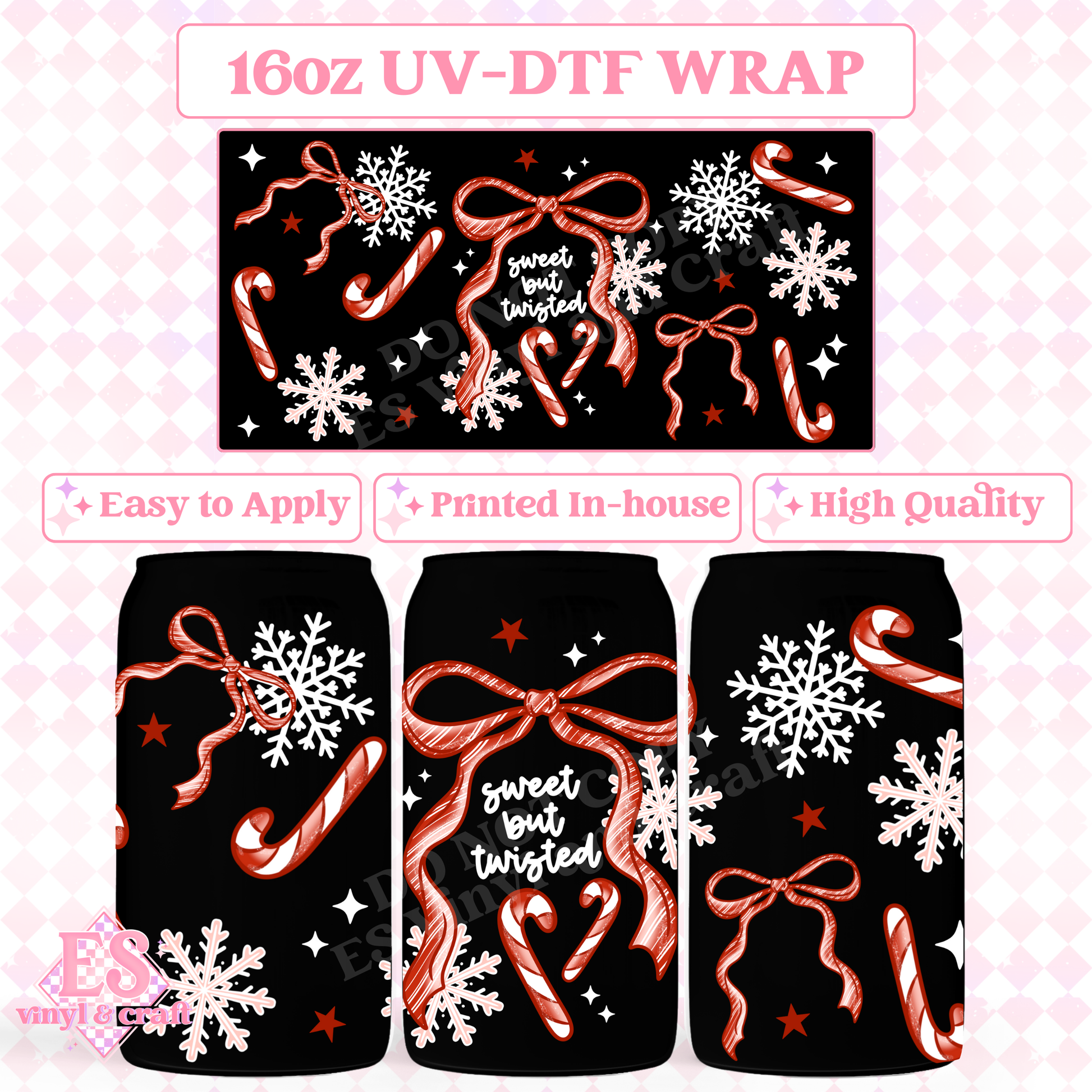 Sweet But Twisted - 16oz Beer Can / Libbey UV-DTF Transfer image 0